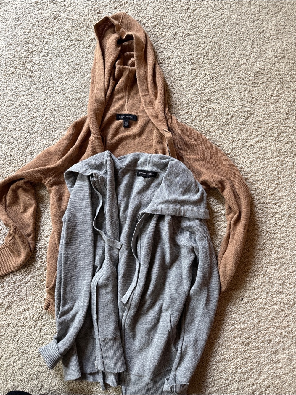 Banana Republic Petite XXS Tan Knit Hoodie